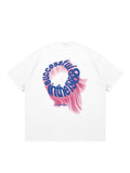 Letter Print Contrast Color Washed T-Shirt
