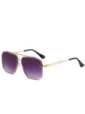 Double-Beam Metal Square Frame Sunglasses