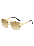 Retro Frameless Square Frame Sunglasses