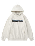 Retro Letter Embroidery Print Pocket Hoodie