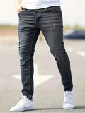 Casual Solid Color Skinny Jeans