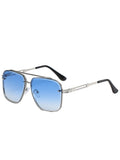 Double-Beam Metal Square Frame Sunglasses