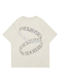 Double Round Letter Print Hot Drills T-Shirt