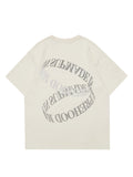 Double Round Letter Print Hot Drills T-Shirt