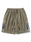 Casual Drawstring Splicing Shorts