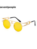 Round Frame Steampunk Style UV400 Fashion Sunglasses