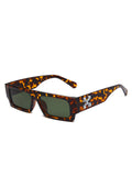 Square Frame Fashion Uv400 Leopard Gradient Sunglasses