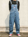 Pocket Wide-Leg Denim Overalls