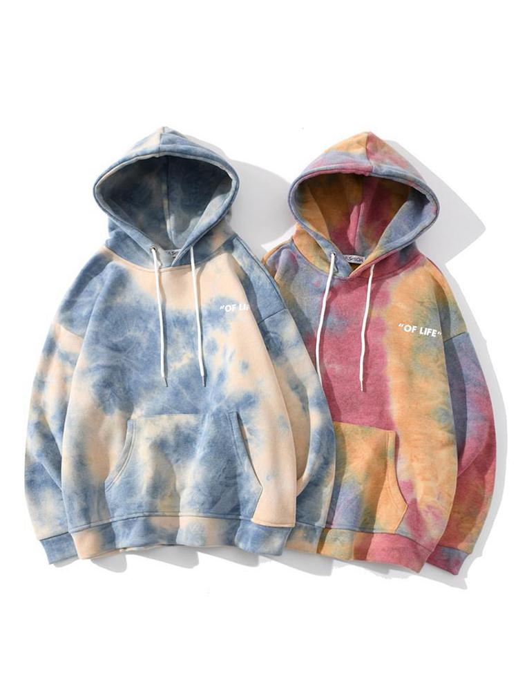 Tie-Dyed Camouflage Brushed Hoodie