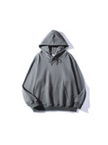 Street Heavyweight Solid Colour Terry Pullover Loose Fitting Hoodie