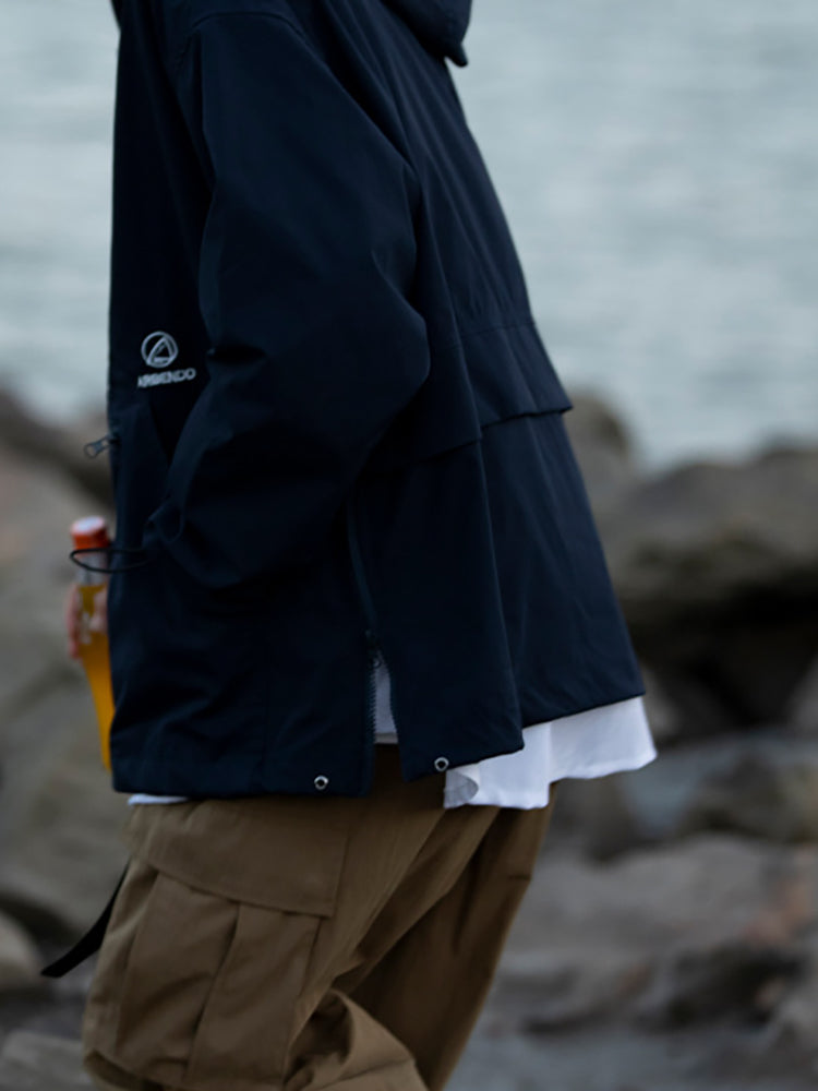 Outdoor Loose Jacket Top Waterproof Hooded Jacket
