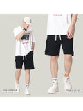 Wool Knitting Loose Solid Color Cargo Athletic Shorts