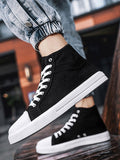 Solid Color High Top Classic All-Matched Casual Lightweight Canvas Shoes