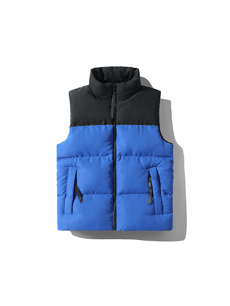 Vest Men's Warm Winter Essential Patchwork Windproof Waterproof Zip Casual Fashion Jacket