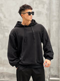Thickened Hooded Sports Jersey Men'S Casual Loose Warm Fitness Fashion Pullover Running Jacket