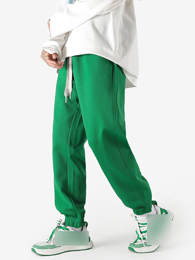 Casual Loose Knit Solod Color Joggers
