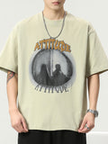 Abstract Graphic Letter Printed Men'S Crew Neck T-Shirt