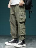 Multi-Pocket Work Pants Men'S Loose Straight Pants Outdoor Casual Pants