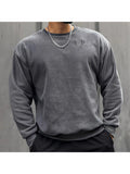 Muscle Men'S Sports Casual Running Gym Workout Reversible Thin Fleece Loose Warm Long Sleeve Top