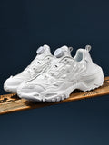 Men'S Button Lace Running Stylish Wings Pattern Clunky Sneakers