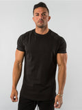 Solid Colour Men'S Tops Fitness Sports Short Sleeve T-Shirt