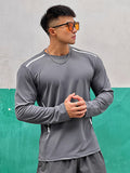 Nylon Quick Dry Mesh Long Sleeve Men'S Loose Sport Fitness Casual Round Neck Outdoor Sportswear