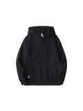 Ribbed Knit Cuff Letter Print Muff Pocket Men'S Hoodies