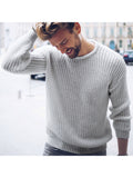 Sweater Men'S Pullover Shirt Solid Color Knitted Tops