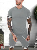 Men'S T-Shirt Shorts Two-Piece Sports Casual Youth Set