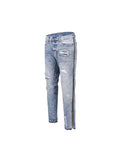 Men'S Zip Slim Ripped Jeans