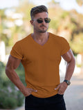 V-Neck Sports Breathable Bottoming Shirt Men'S Moisture Wicking T-Shirt