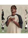 Men'S Spliced Loose T-Shirt With Slit Hem