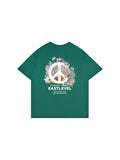 Floral Short Sleeve Cotton Loose Street Fashion T-Shirt