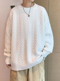 Retro Twist Solid Color Knit Sweater