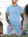 Men'S T-Shirt Shorts Two-Piece Sports Casual Youth Set