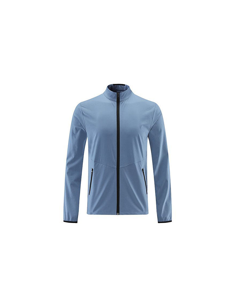 New Outdoor Woven Sports Jacket Zip Cardigan Quick Dry Breathable Solid Colour Running Fitness Yoga Jacket