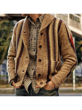New Men'S Long Sleeve Jacquard Lapel Sweater