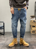 Patch Pocket Demin Cloth Men'S Jeans