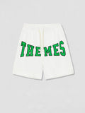 Letter Foam Print Casual Running Shorts Basketball Shorts