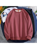 Fleece Street Solid Colour Round Neck Men'S Sweatshirt