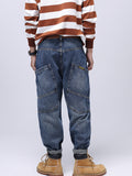 Loose Stretch Straight Jeans With No Belt