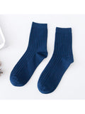 Three Pairs Men'S Business Socks Solid Color Sweat Absorbing Socks