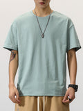 Ice Oxygen Cotton Tees With Cuff Embellishment