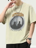 Abstract Graphic Letter Printed Men'S Crew Neck T-Shirt