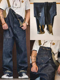 Vintage Deck Overalls Summer Washed Straight Leg Men'S Overalls