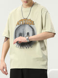 Abstract Graphic Letter Printed Men'S Crew Neck T-Shirt