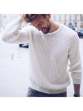 Sweater Men'S Pullover Shirt Solid Color Knitted Tops