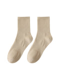 Three Pairs Men'S Winter New Solid Color Minimalist Sports Cotton Socks