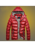 Slim Removable Hood Men'S Thickened Cotton Coat Jacket