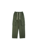 Straight Multi-Pocket Elastic Drawing Rope Cargo Pants